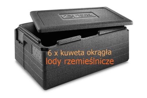 Pojemnik termoizolacyjny 6x lody rzemieślnicze premium 82l Thermohauser